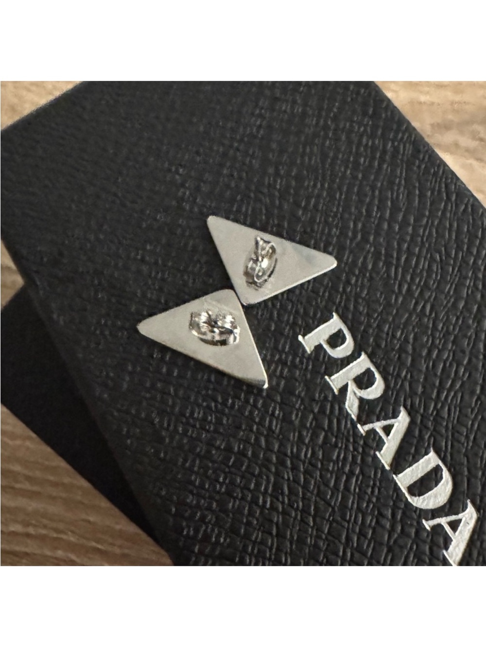 Prada Black Triangle Logo earrings - Prada Milano - Picture 3 of 7